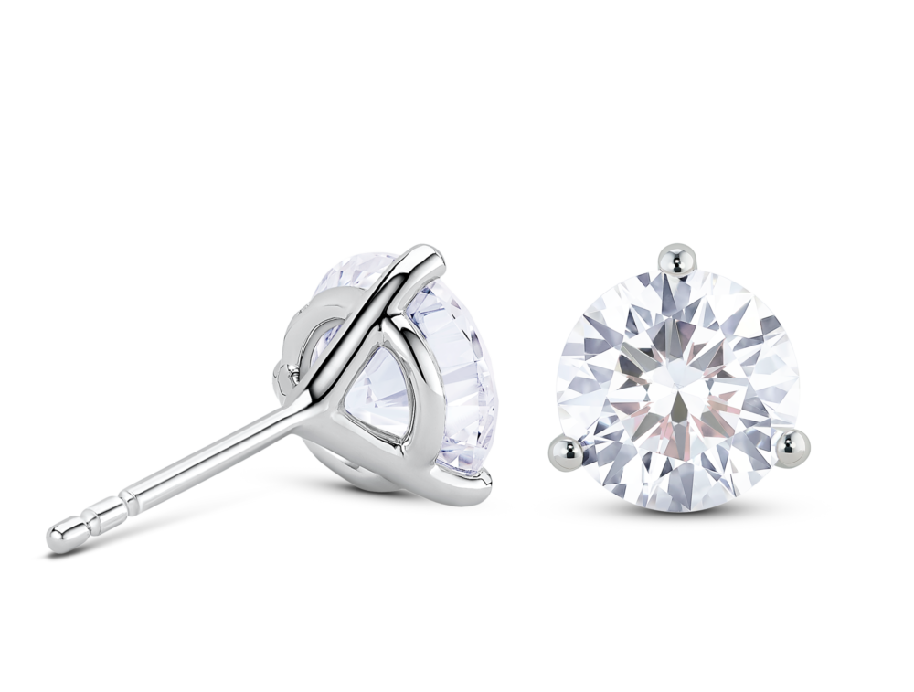 Lab-Grown Diamond 3ct. tw. Round Brilliant Solitaire Studs | White - Image 7