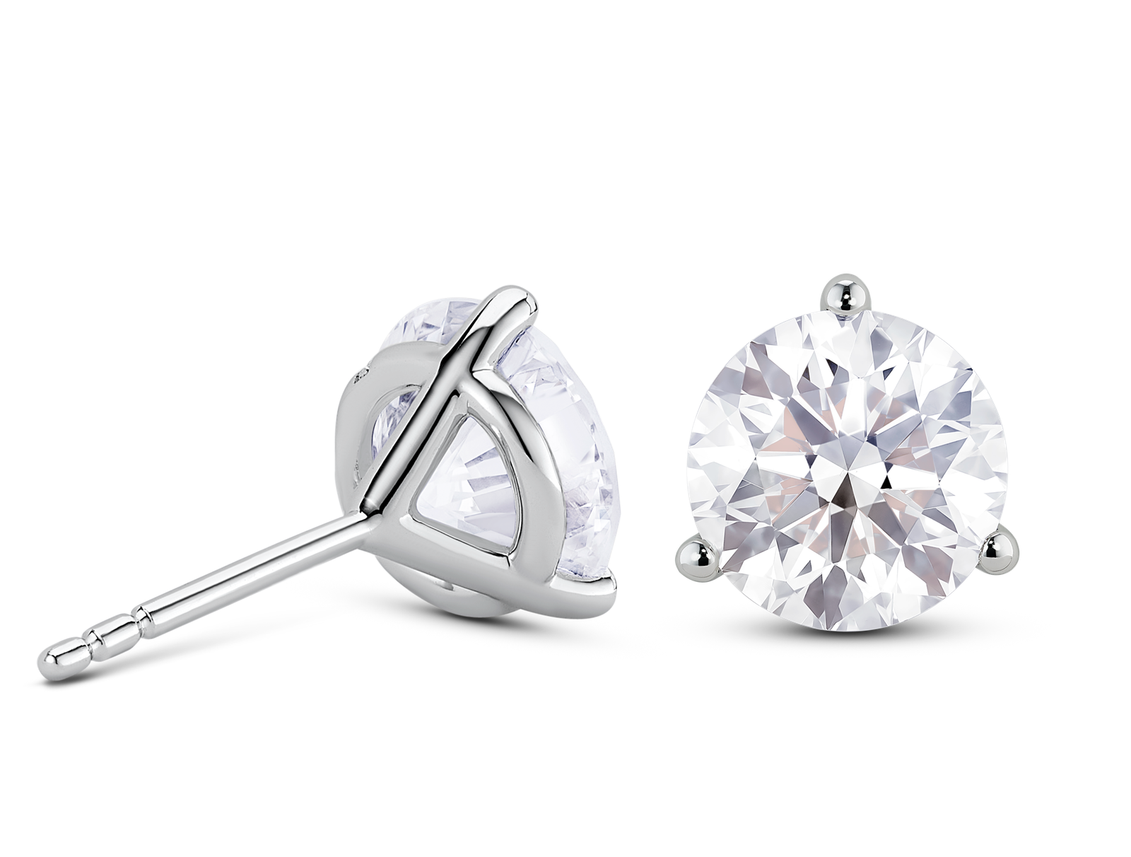 Lab-Grown Diamond 3½ct. tw. Round Brilliant Solitaire Studs | White - Image 3