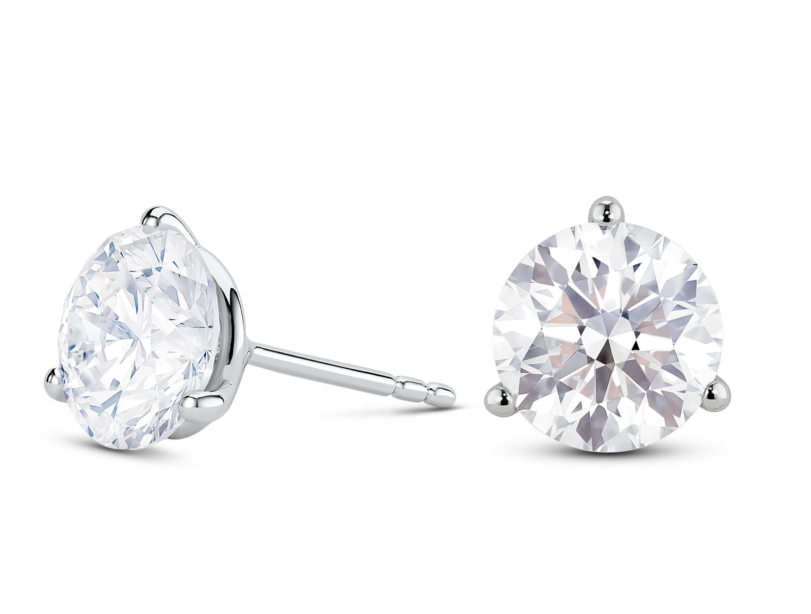 Lab-Grown Diamond 3½ct. tw. Round Brilliant Solitaire Studs | White - Image 2