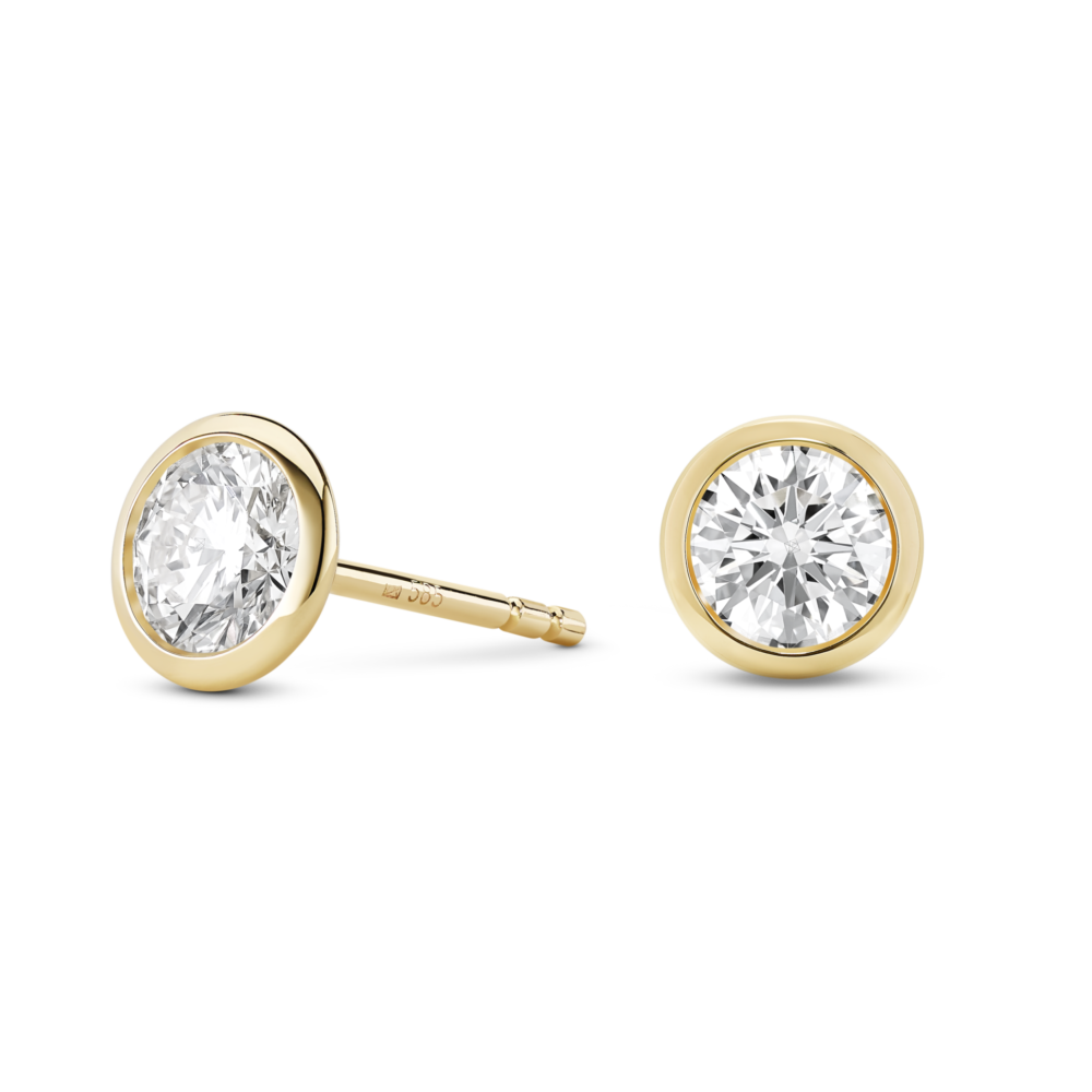 Lab-Grown Diamond 1ct. tw. Round Brilliant 14k Bezel Studs | White - Image 5