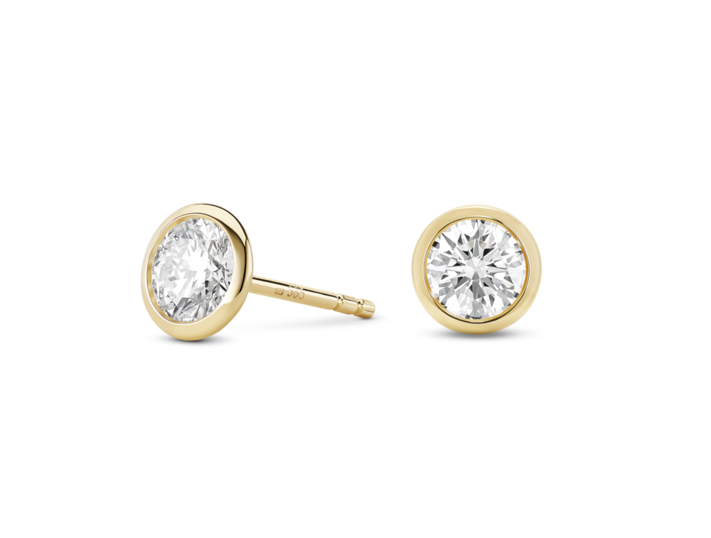 Lab-Grown Diamond 1ct. tw. Round Brilliant 14k Bezel Studs | White - Image 5