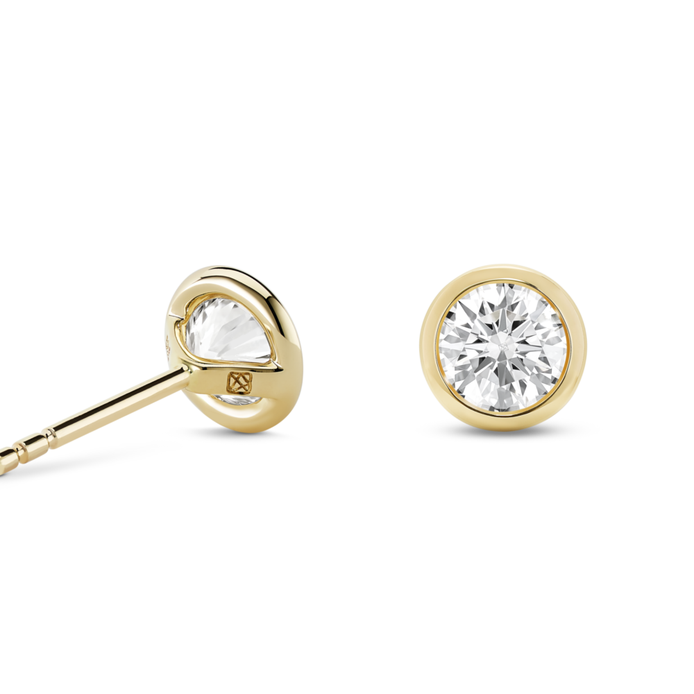 Lab-Grown Diamond 1ct. tw. Round Brilliant 14k Bezel Studs | White - Image 4