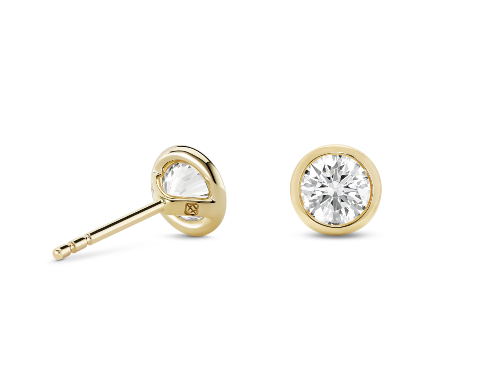 Lab-Grown Diamond 1ct. tw. Round Brilliant 14k Bezel Studs | White - Image 4