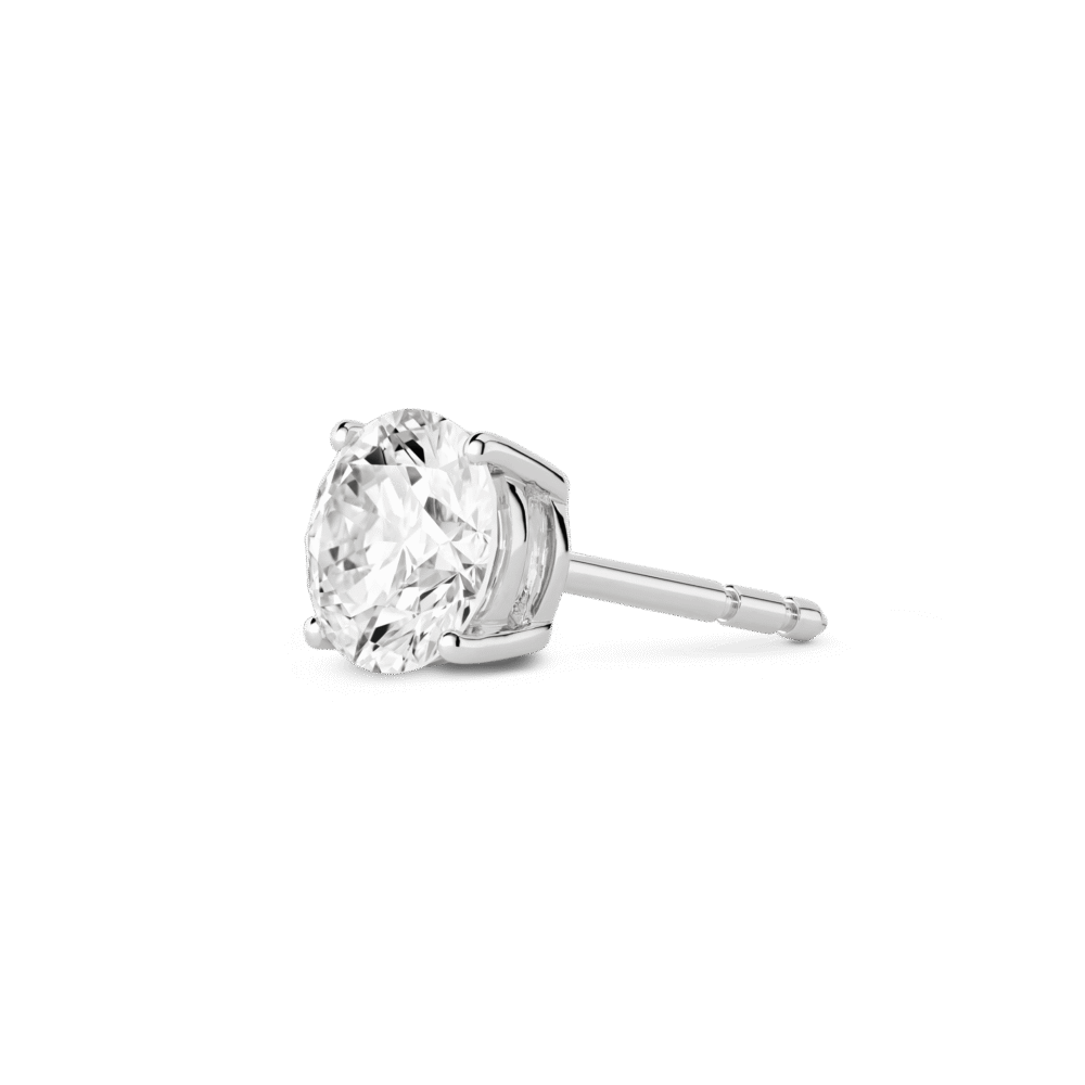 Finest Lab-Grown Diamond 1ct. Round Brilliant Solitaire Single Stud | White - Image 3