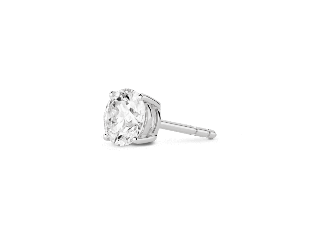 Finest Lab-Grown Diamond 1ct. Round Brilliant Solitaire Single Stud | White - Image 3