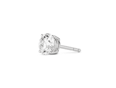 Finest Lab-Grown Diamond 1ct. Round Brilliant Solitaire Single Stud | White