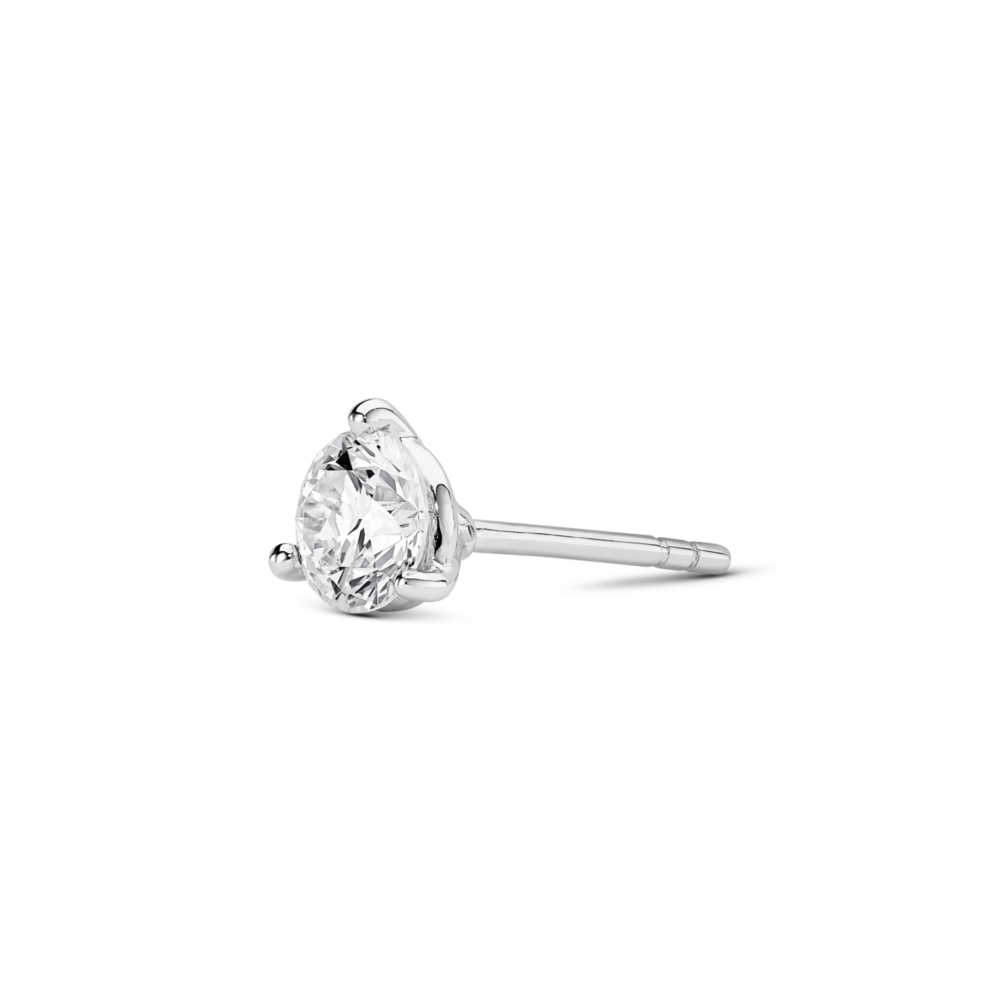 Lab-Grown Diamond ¾ct. Round Brilliant Solitaire 14k Gold Stud | White