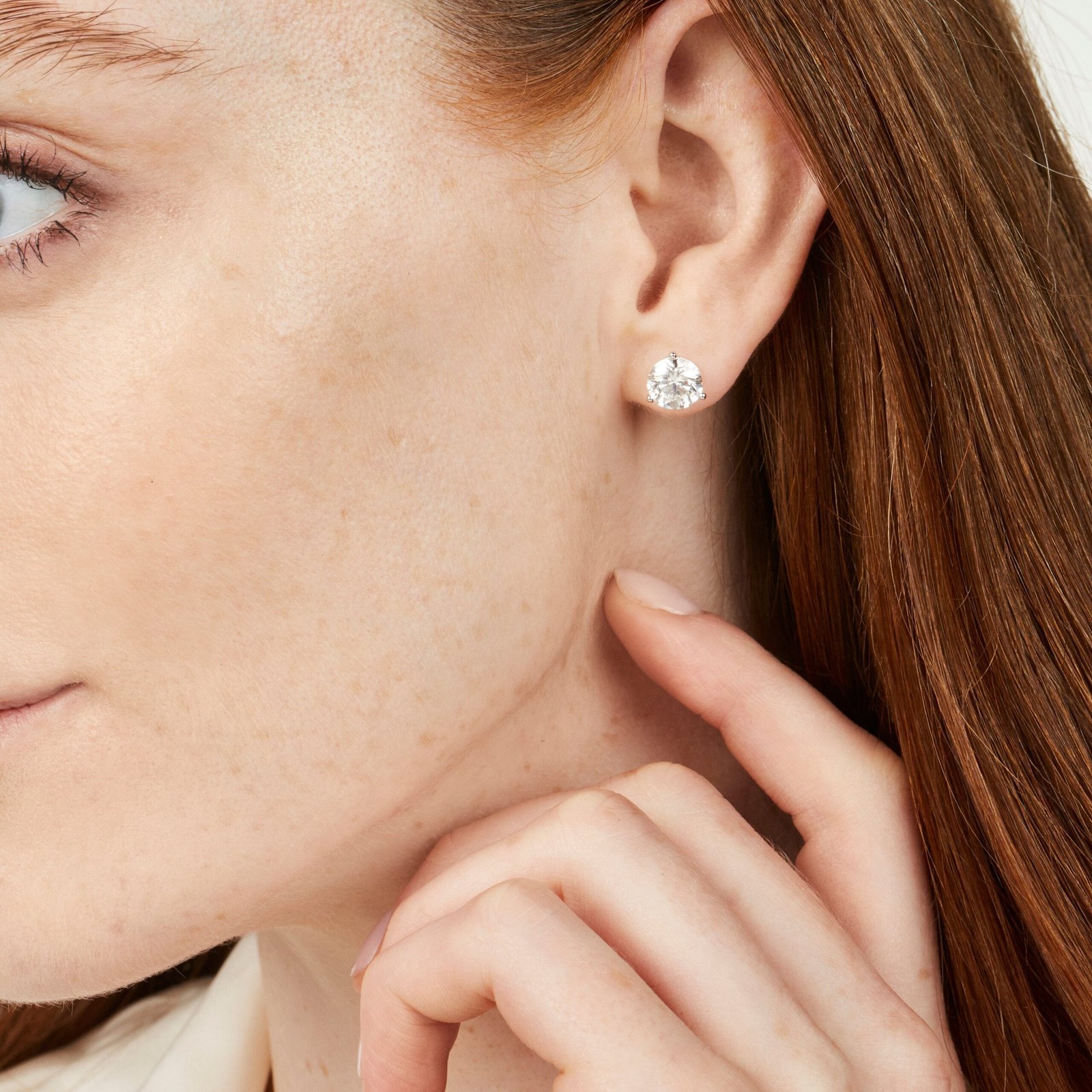 Lab-Grown Diamond 2ct. Round Brilliant Solitaire Stud | White - Image 2