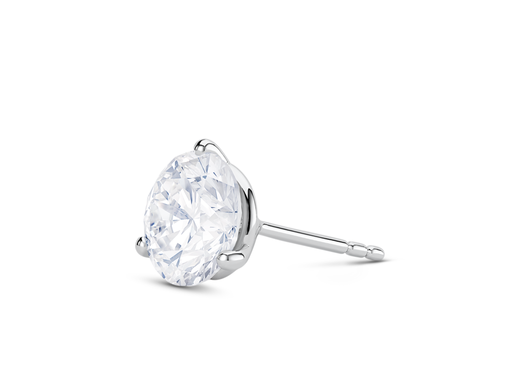 Lab-Grown Diamond 2ct. Round Brilliant Solitaire Stud | White - Image 3