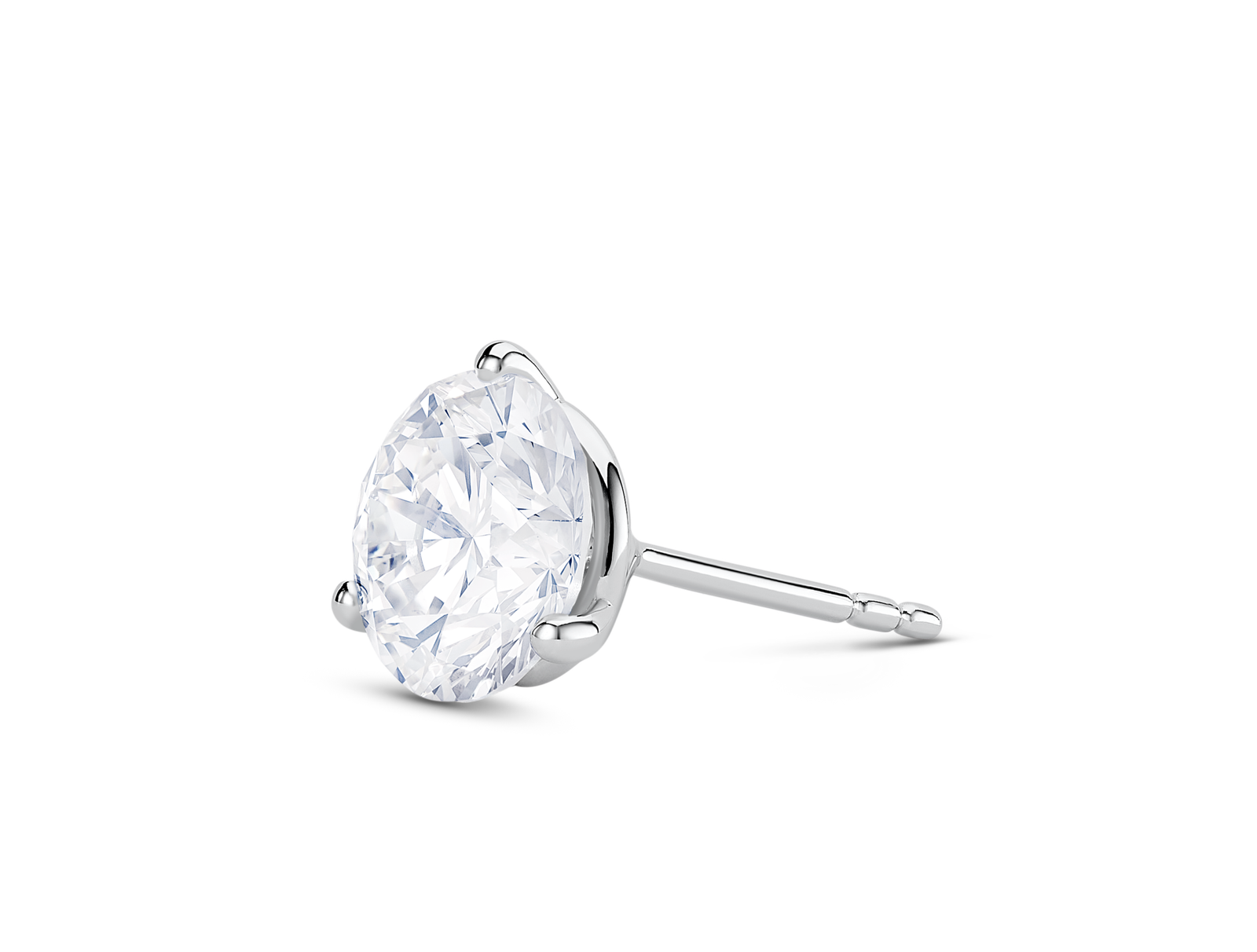 Lab-Grown Diamond 2ct. Round Brilliant Solitaire Stud | White - Image 3
