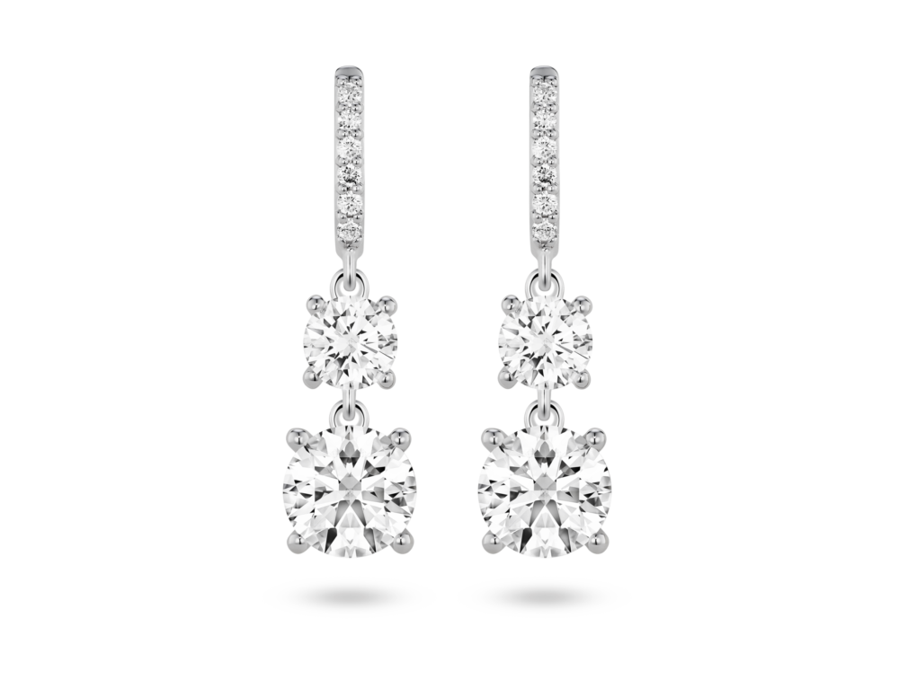 Lab-Grown Diamond 2ct. tw. Round Brilliant Double Drop Earrings | White - Image 5