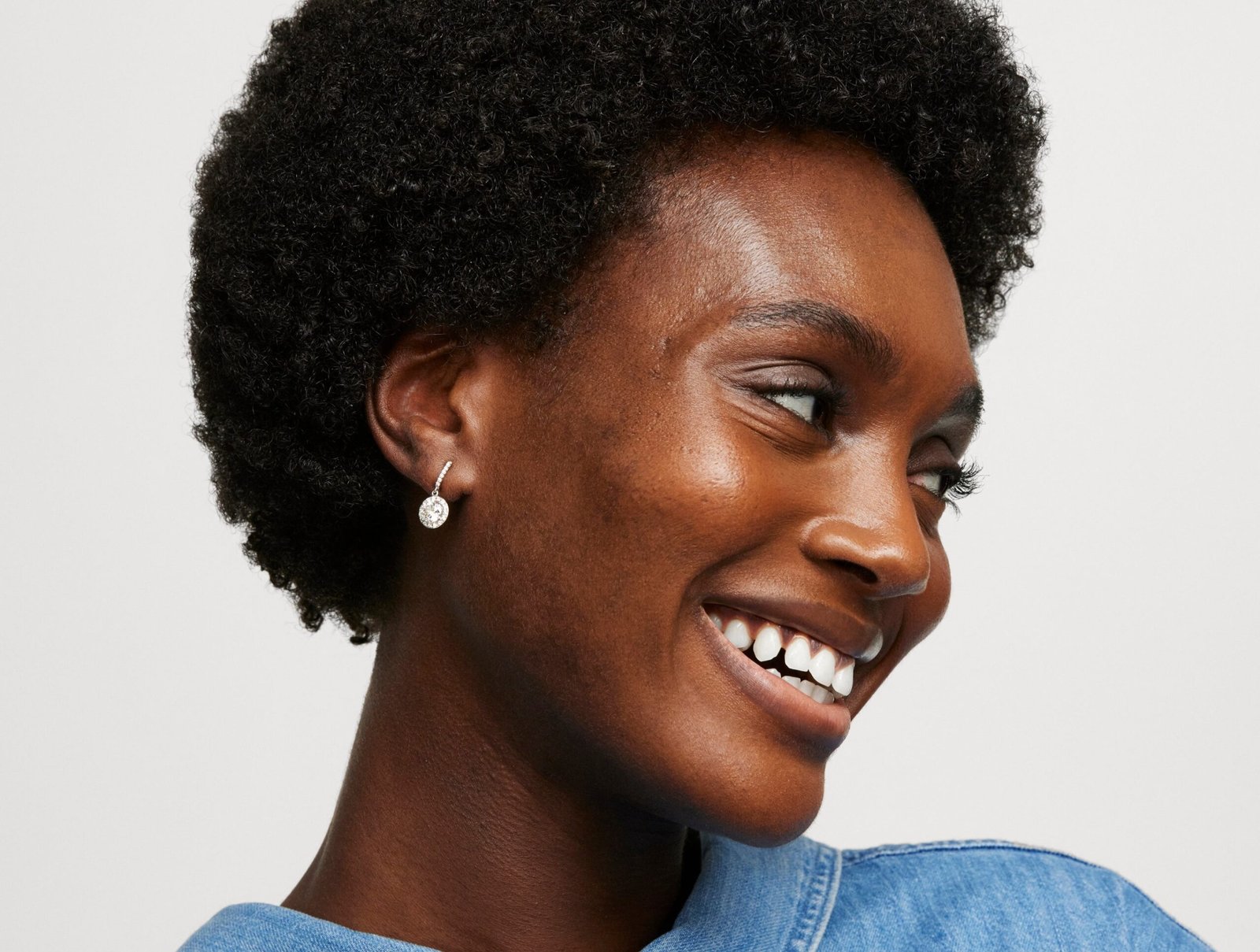 Lab-Grown Diamond 2ct. tw. Halo Drop Earrings | White - Image 3