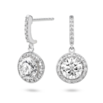 Lab-Grown Diamond 2ct. tw. Halo Drop Earrings | White