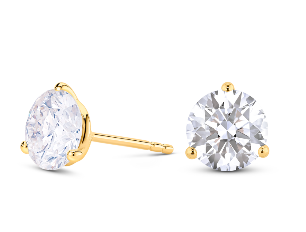Lab-Grown Diamond 3ct. tw. Round Brilliant Solitaire Studs | White - Image 3