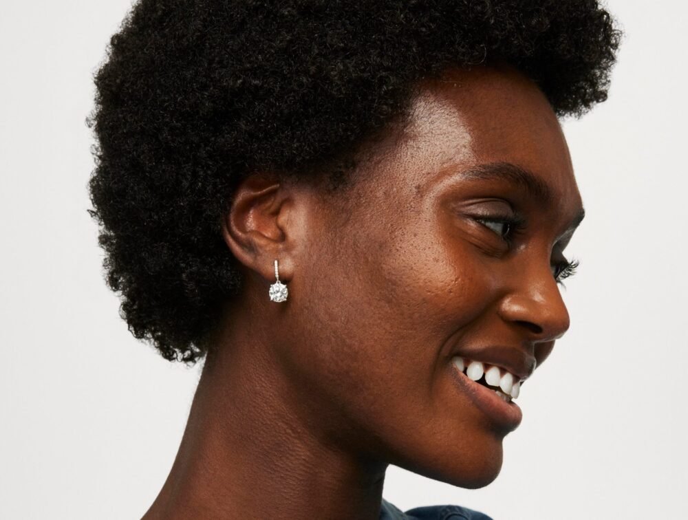 Lab-Grown Diamond 4ct. tw. Round Brilliant Solitaire Drop Earrings | White - Image 5