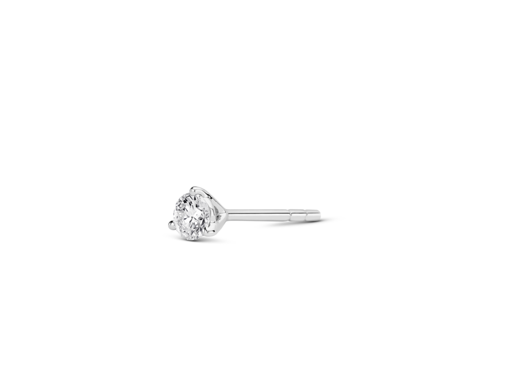 Lab-Grown Diamond ⅛ct. Mini Round Brilliant Solitaire Stud | White - Image 2