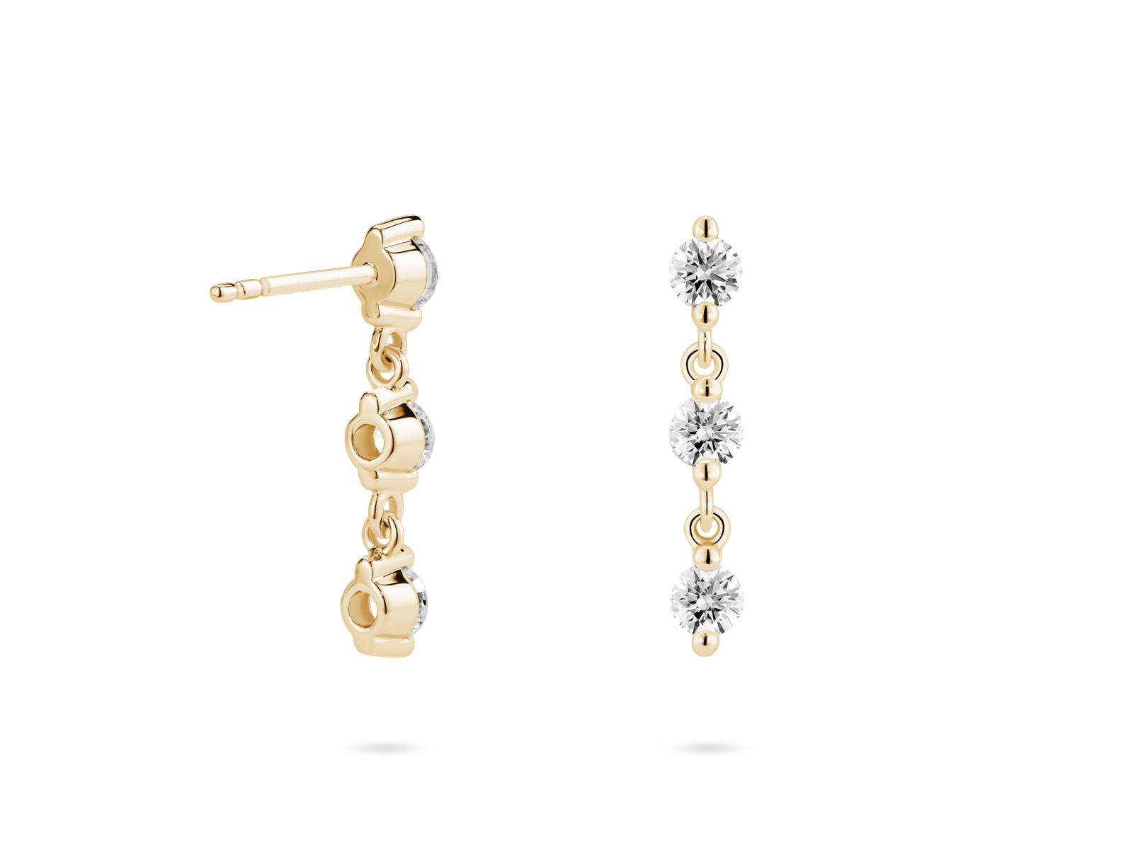 Lab-Grown Diamond ⁸⁄₉ct. tw Round Brilliant Line Drop Earrings | White - Image 5
