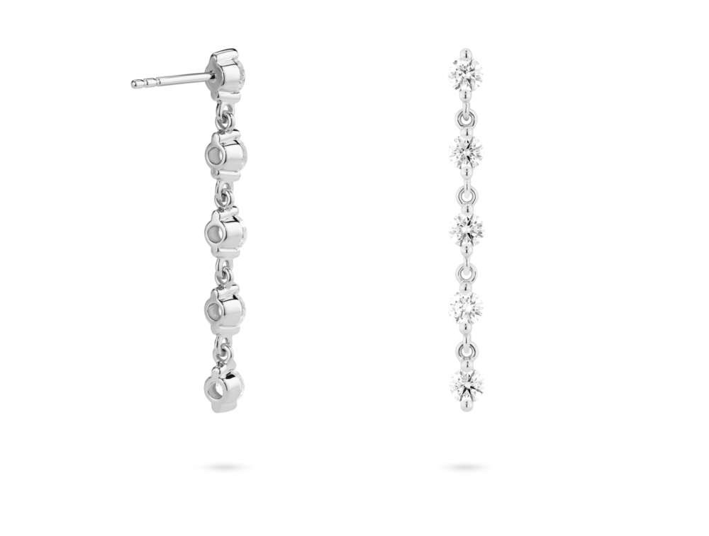 Lab-Grown Diamond 1½ct. tw. Round Brilliant Line Drop Earrings | White - Image 6