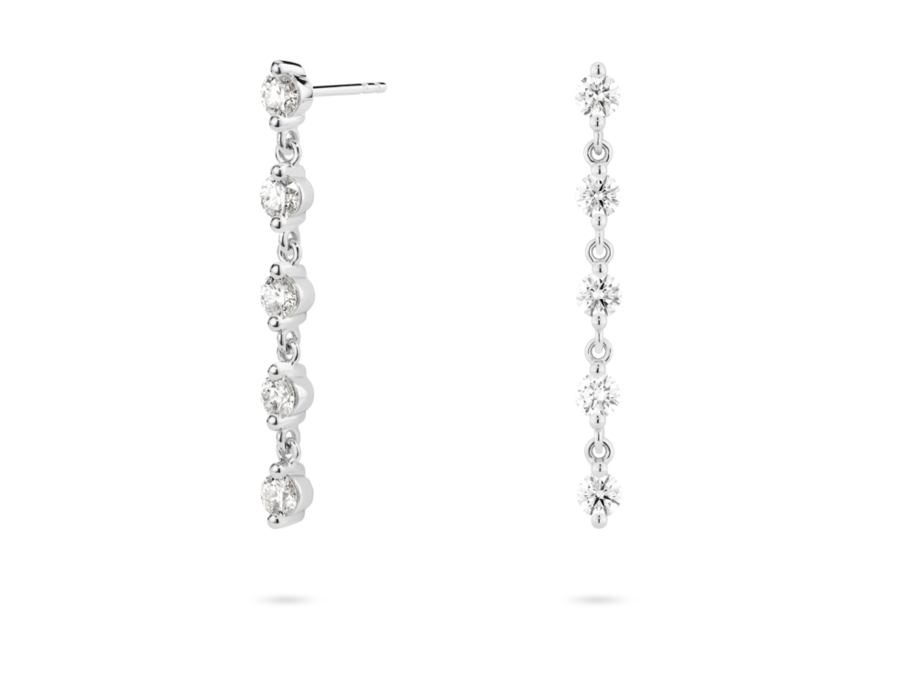 Lab-Grown Diamond 1½ct. tw. Round Brilliant Line Drop Earrings | White - Image 5