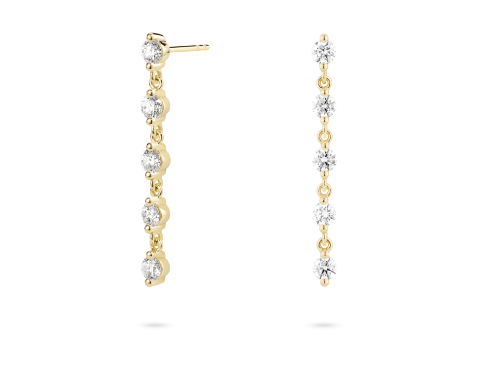 Lab-Grown Diamond 1½ct. tw. Round Brilliant Line Drop Earrings | White - Image 2