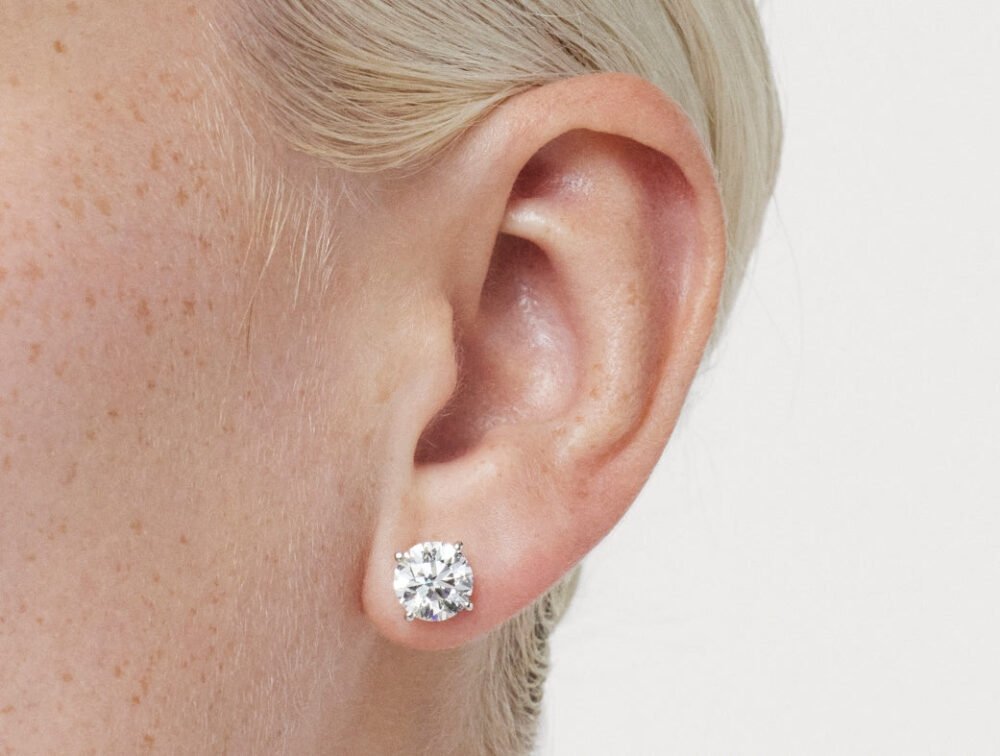 Finest Lab-Grown Diamond 4ct. tw. Round Brilliant Solitaire Studs | White - Image 2