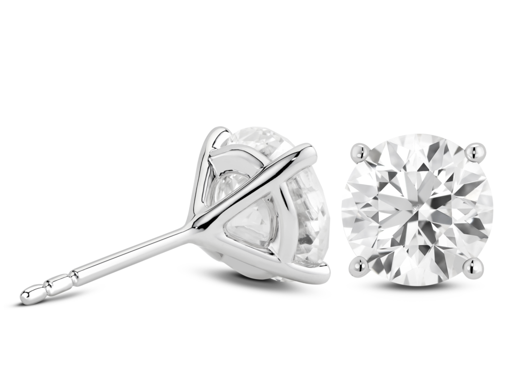 Finest Lab-Grown Diamond 4ct. tw. Round Brilliant Solitaire Studs | White - Image 4