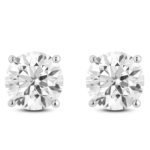 Front shot of Kaelora Jewelst™ 4 carat total weight round brilliant solitaire studs