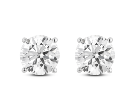 Front shot of Kaelora Jewelst™ 4 carat total weight round brilliant solitaire studs
