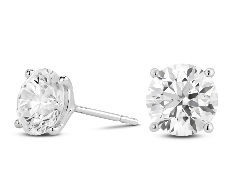 Finest Lab-Grown Diamond 4ct. tw. Round Brilliant Solitaire Studs | White - Image 3