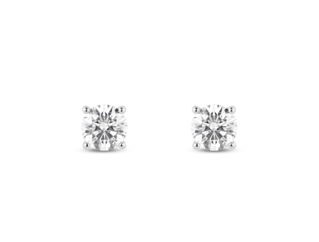 Front view of 1 carat total weight Kaelora Jewelst round brilliant solitaire studs