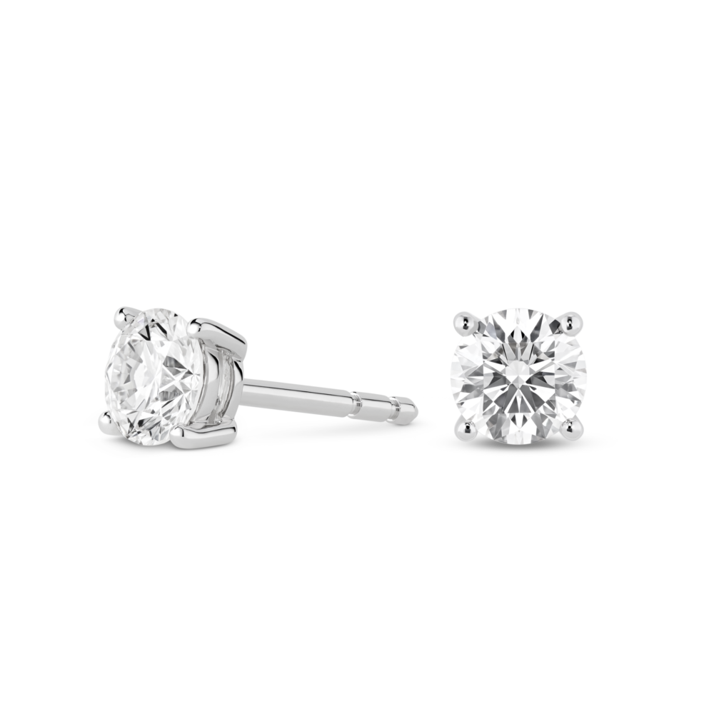 Finest Lab-Grown Diamond 1ct. tw. Round Brilliant Solitaire Studs | White - Image 4