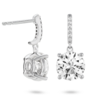Lab-Grown Diamond 4ct. tw. Round Brilliant Solitaire Drop Earrings | White