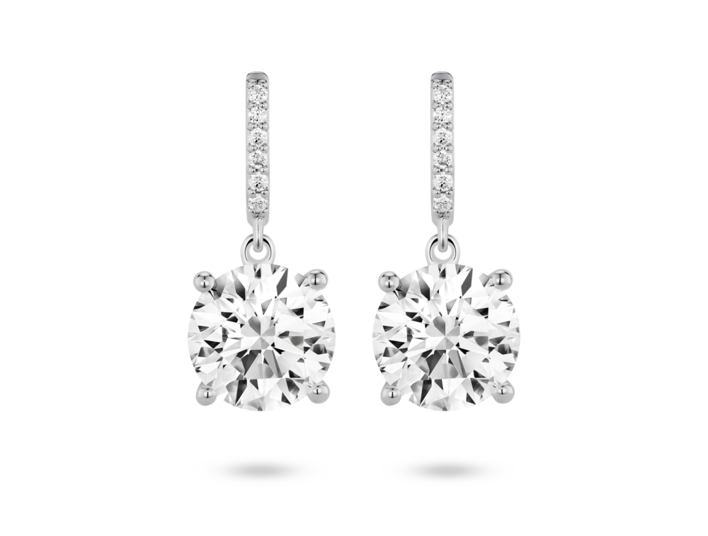 Lab-Grown Diamond 4ct. tw. Round Brilliant Solitaire Drop Earrings | White - Image 6
