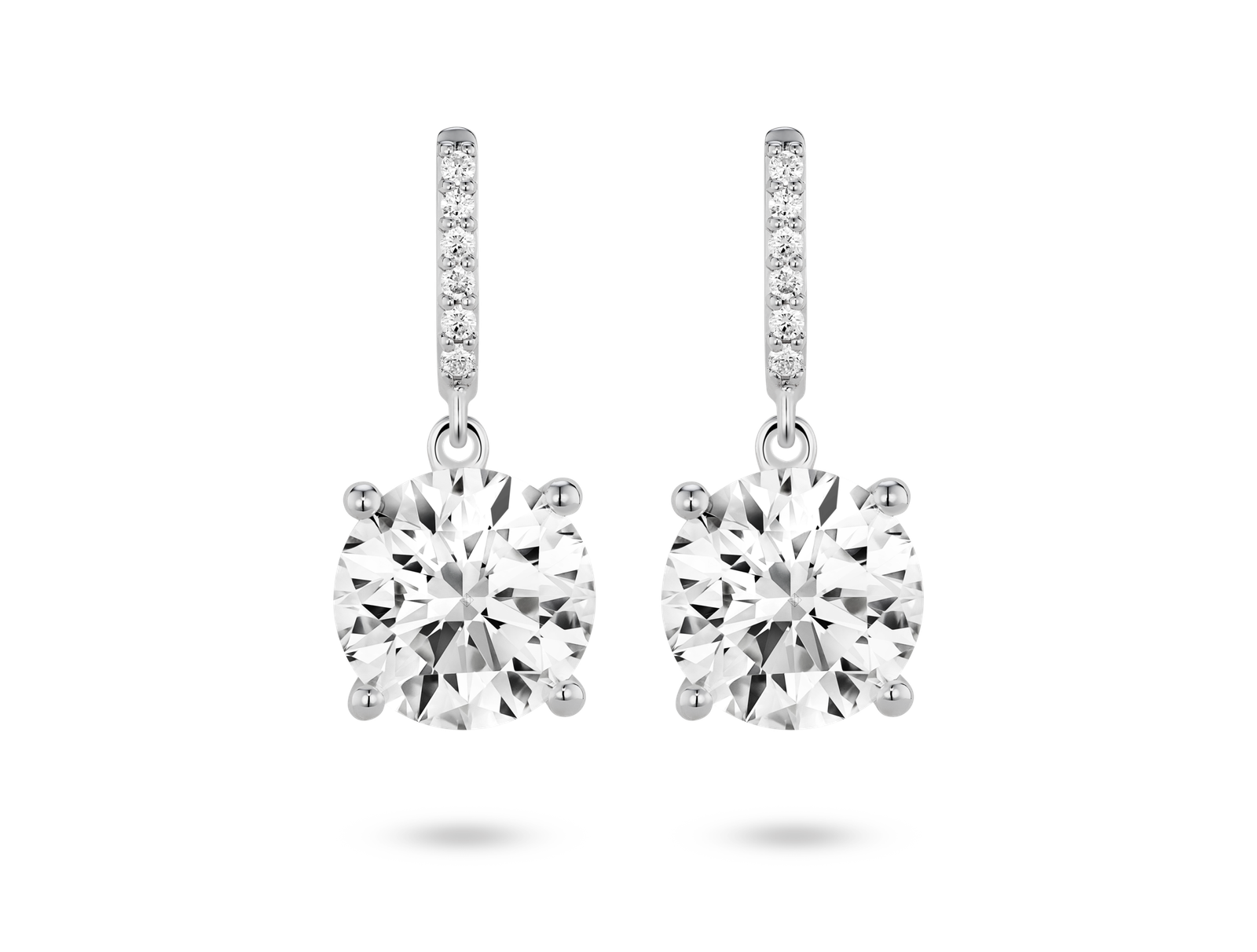 Lab-Grown Diamond 4ct. tw. Round Brilliant Solitaire Drop Earrings | White - Image 6