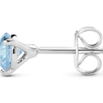 Side view of 14k white gold earring butterfly back