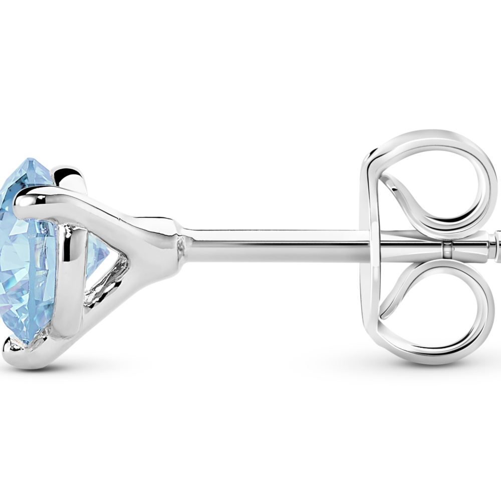 Side view of 14k white gold earring butterfly back