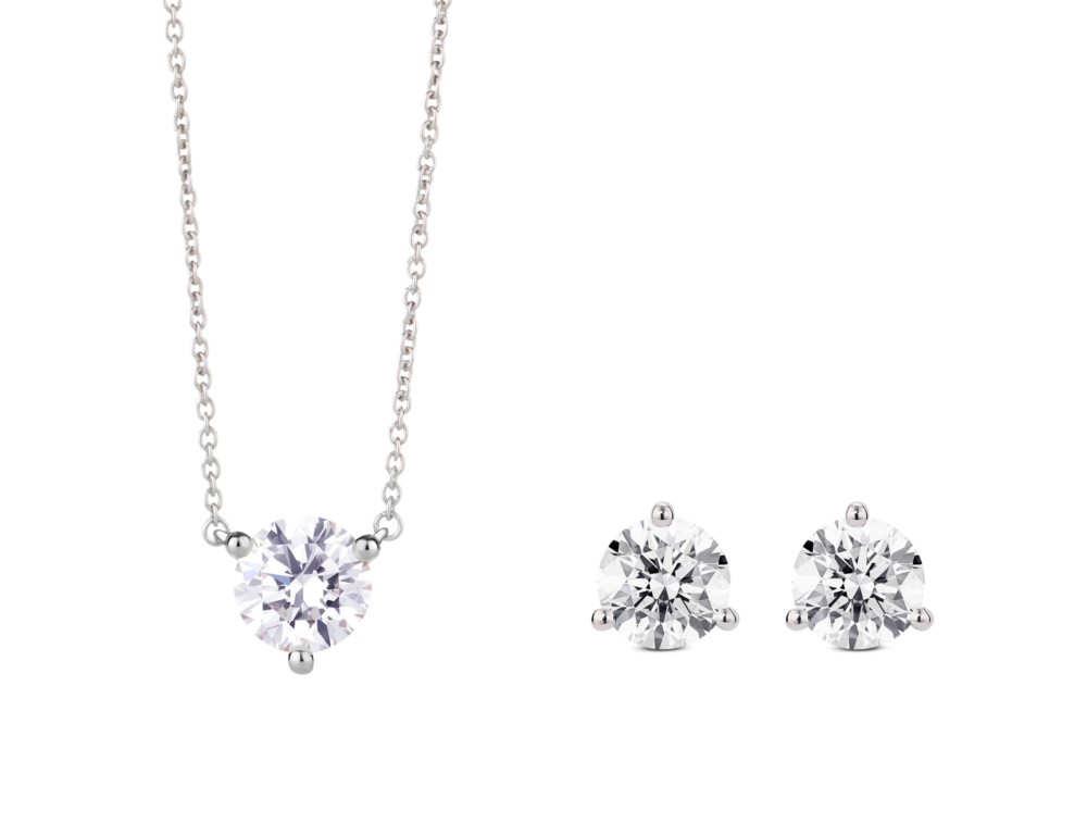 Lab-Grown Diamond 2ct. tw. Round Brilliant Studs and Pendant Set | White - Image 5