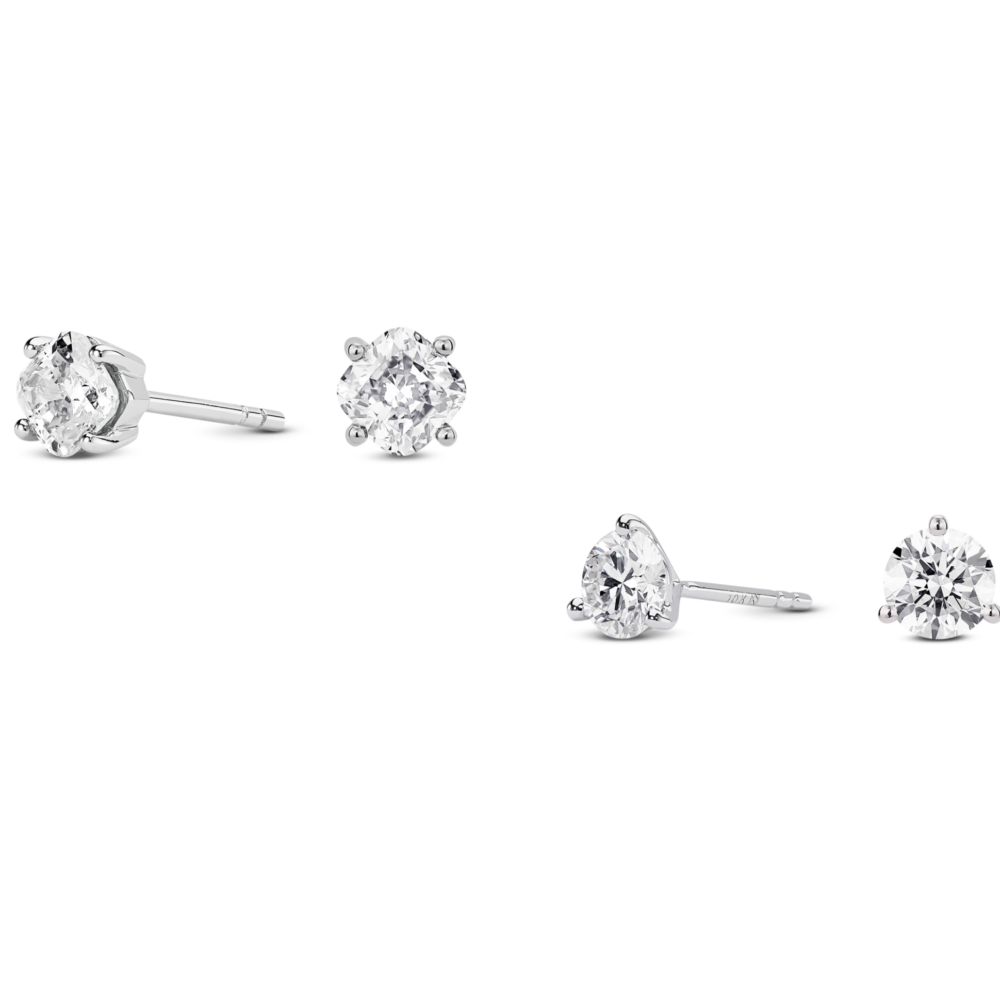 Lab-Grown Diamond 2ct. tw. Round Brilliant and Cushion Studs Set | White - Image 4