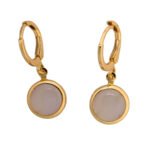 Kaeloria Hoop Earrings Round disc hanging design  | 18K Gold Plated | S925 Post | Anti-Tarnish