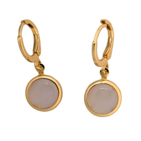 Kaeloria Hoop Earrings Round disc hanging design  | 18K Gold Plated | S925 Post | Anti-Tarnish