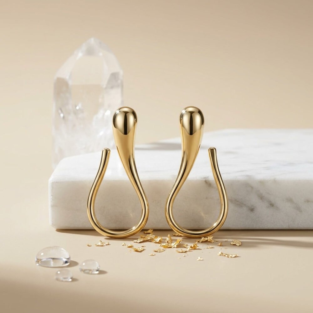 Kaeloria Hoop Style Korean  Earrings | Trendy Minimal Jewelry | 18K Gold Plated - Image 3