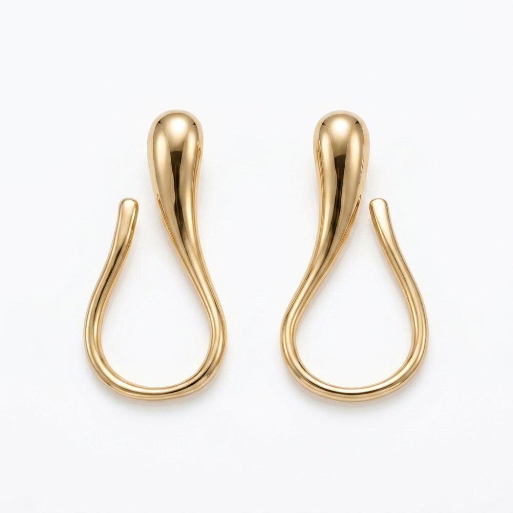 Kaeloria Hoop Style Korean  Earrings | Trendy Minimal Jewelry | 18K Gold Plated