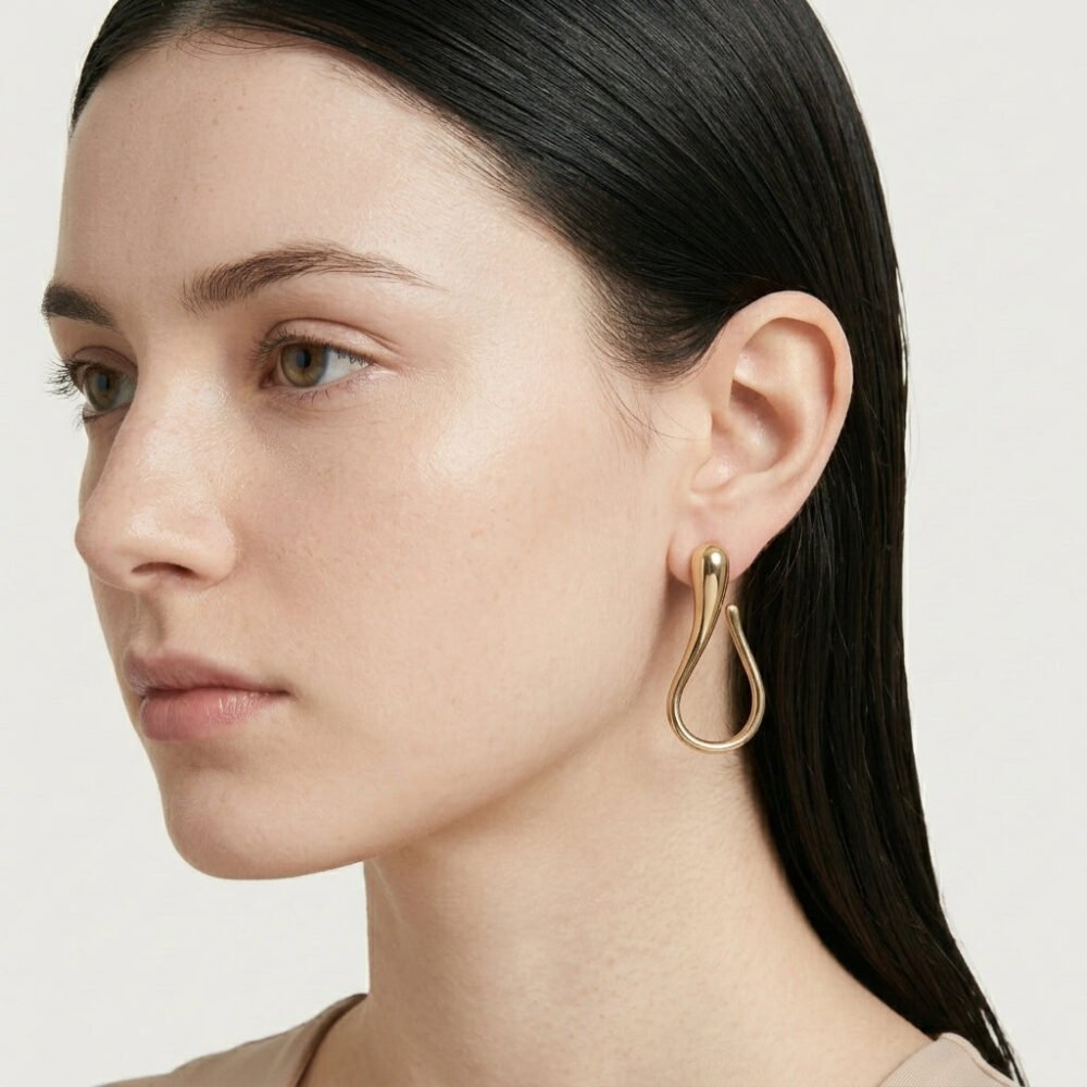 Kaeloria Hoop Style Korean  Earrings | Trendy Minimal Jewelry | 18K Gold Plated - Image 2