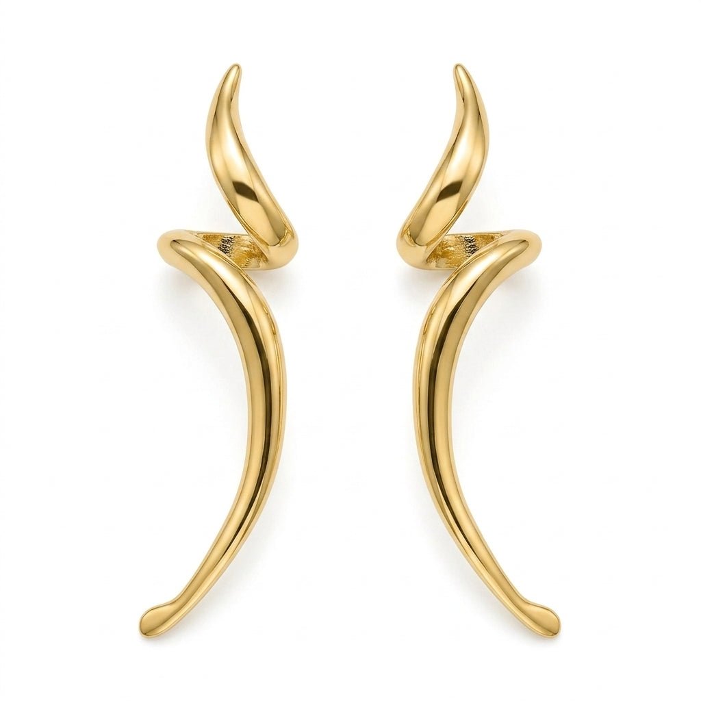 Kaeloria Twisted Style Korean Earrings | Trendy Minimal Jewelry | 18K Gold Plated