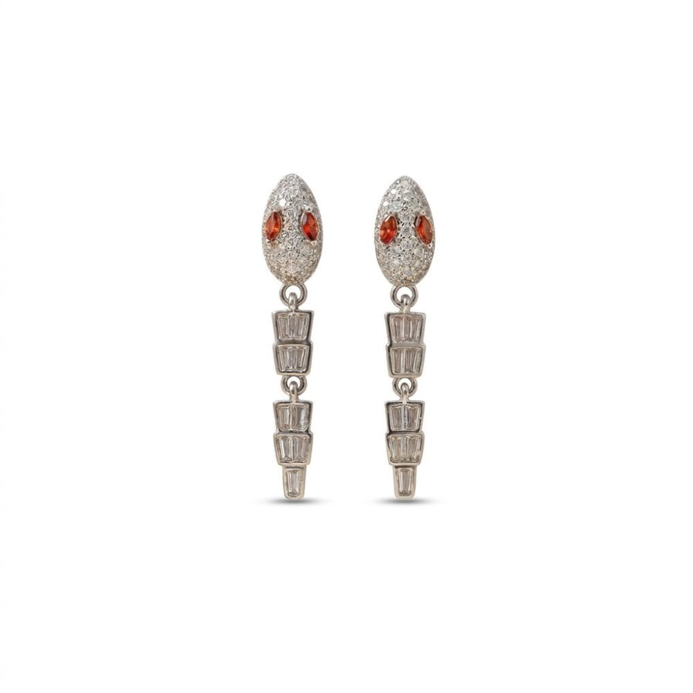 Kaeloria Snake Design Dangling Earrings | 18K Gold Plated | Statement Jewelry | S925 Post