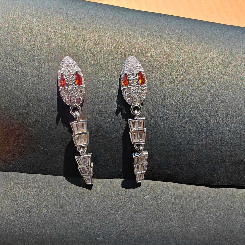 Kaeloria Snake Design Dangling Earrings | 18K Gold Plated | Statement Jewelry | S925 Post - Image 6