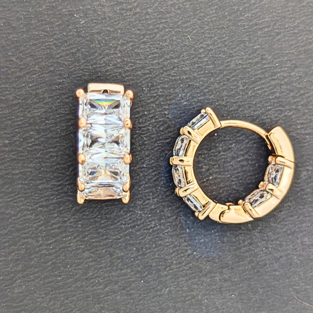 Kaeloria Radiant Full Hoop Earrings | 18K Gold Plated | CZ Studded Hoops | Anti-Tarnish - Image 6