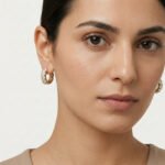 Kaeloria Oval Hoop Earrings | Classic Everyday Jewelry| 18K Gold Plated | CZ Studded Hoops | Anti-Tarnish