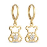 Kaeloria Hoop Earrings  Teddy hanging design  | 18K Gold Plated | Anti-Tarnish