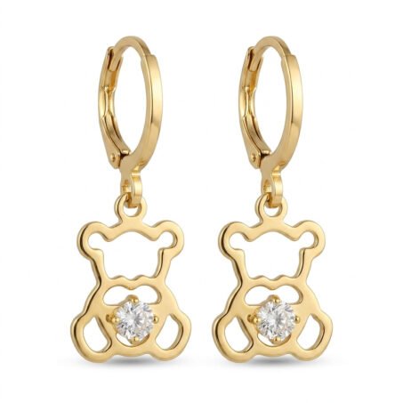 Kaeloria Hoop Earrings  Teddy hanging design  | 18K Gold Plated | S925 Post | Anti-Tarnish
